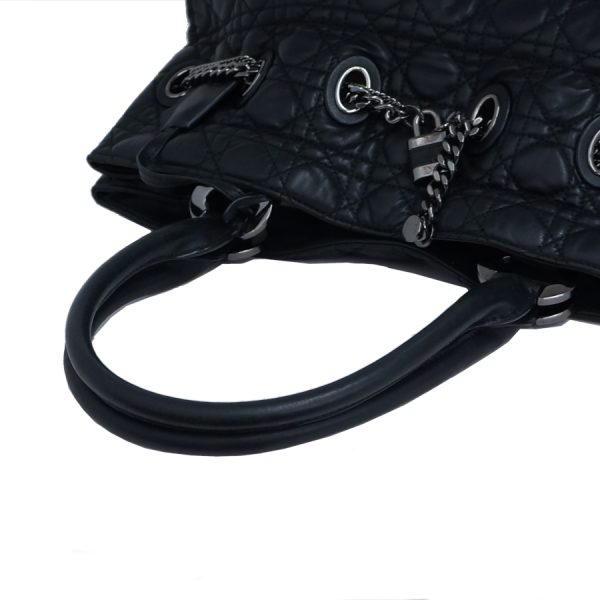 5000089884100385 7 Dior Lady Dior Handbag Cannage Lambskin Black