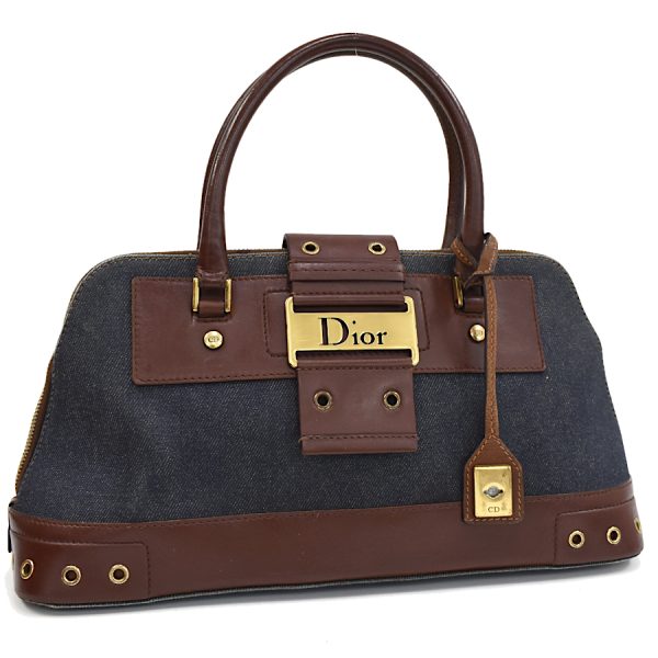 5000089884100394 1 Dior Street Chic Handbag Denim Blue Brown