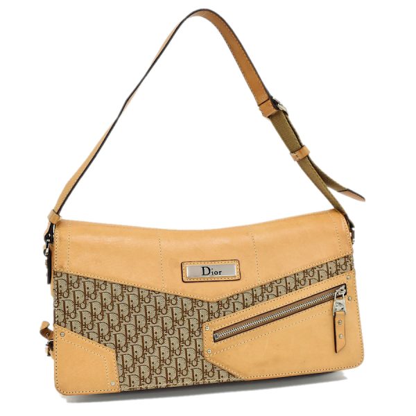 5000089884100396 1 Dior Trotter Shoulder Bag Canvas Beige