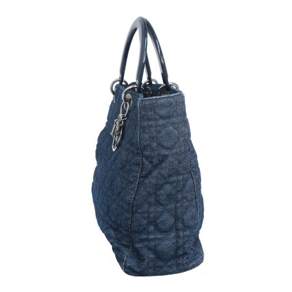 5000089884100422 2 Dior Lady Dior Handbag Denim Navy