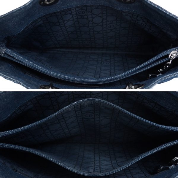 5000089884100422 8 Dior Lady Dior Handbag Denim Navy