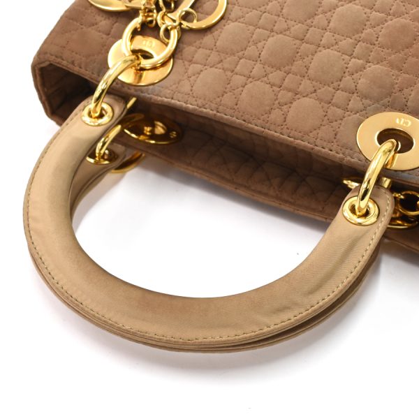 5000089884100448 6 Dior Lady Dior Handbag Nylon Camel