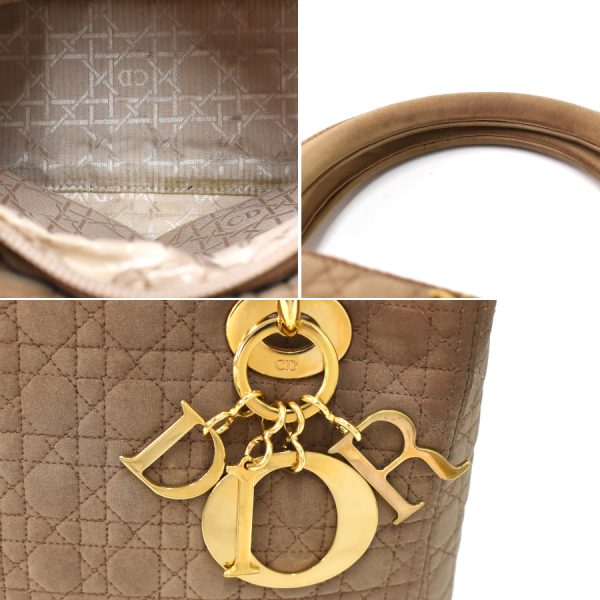 5000089884100448 9 Dior Lady Dior Handbag Nylon Camel