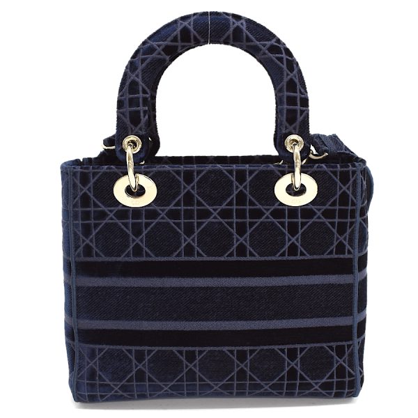 5000089884100491 3 Dior Lady D Lite Handbag Velvet Navy