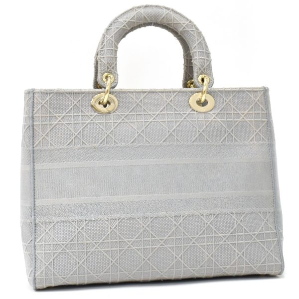 binary comment Dior Lady D Lite Handbag Embroidery Gray