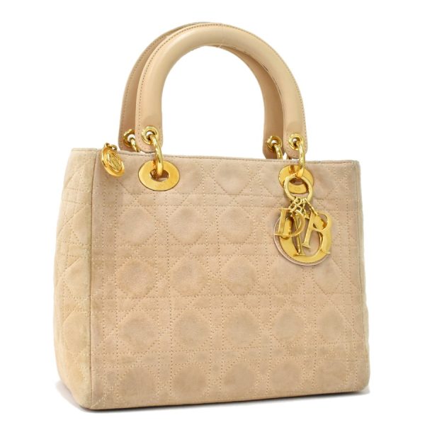 5000089884100510 1 Dior Lady Dior Handbag Cannage Leather Beige