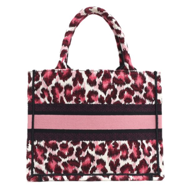 5000089884100513 3 Dior Book Tote Handbag Leopard Canvas Pink