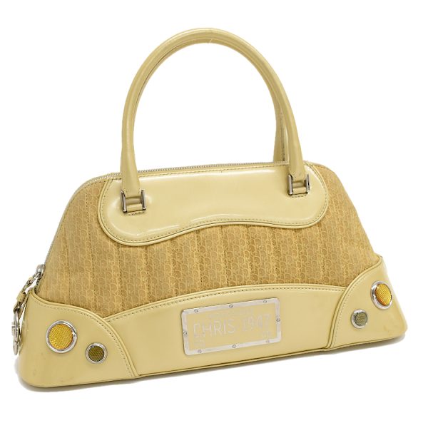 5000089884100518 1 Dior Microtrotter Handbag Enamel Suede Yellow