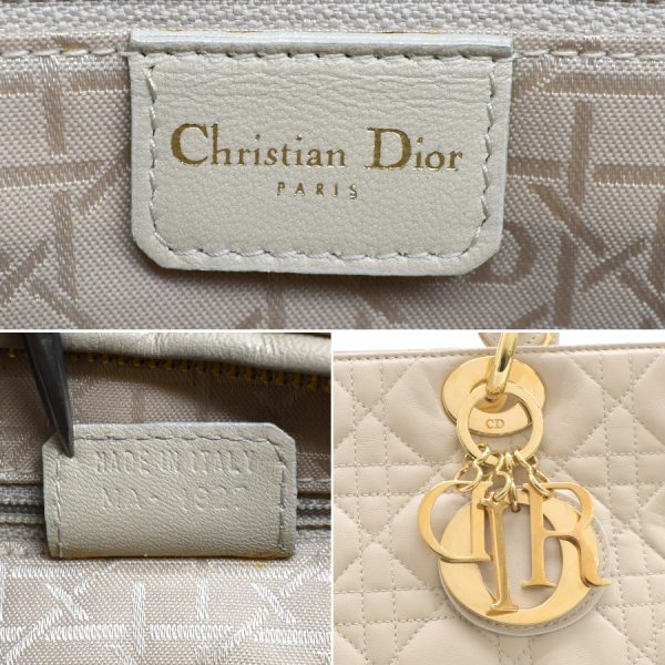 5000089884100544 7 Dior Lady Dior Handbag Cannage Leather Beige