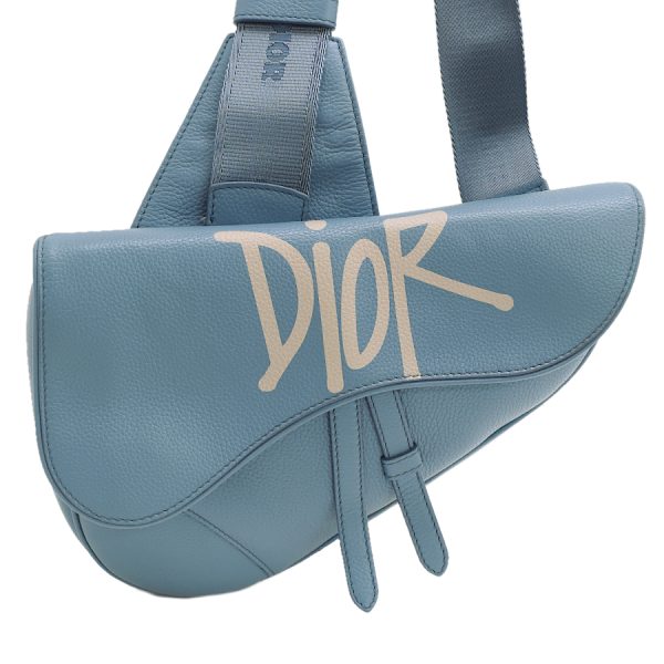 5000089884100587 1 Dior Saddle Bag Leather Blue