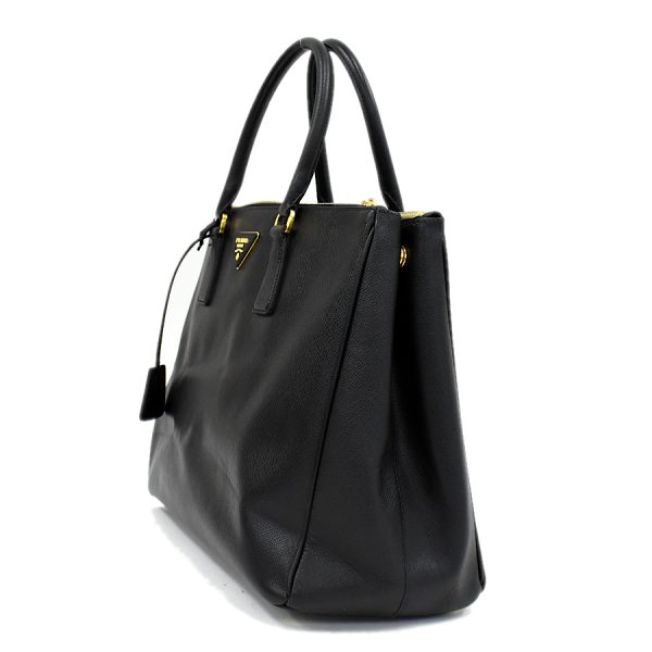 5000105884102667 2 Prada Galilela Saffiano Leather Tote Bag Black