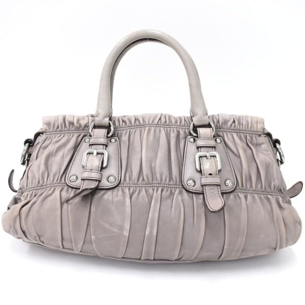 5000105884102706 3 Prada gathered leather lavender gray silver hardware metal logo