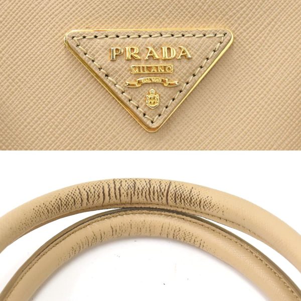 5000105884102724 9 Prada 2way handbag triangle logo saffiano leather beige