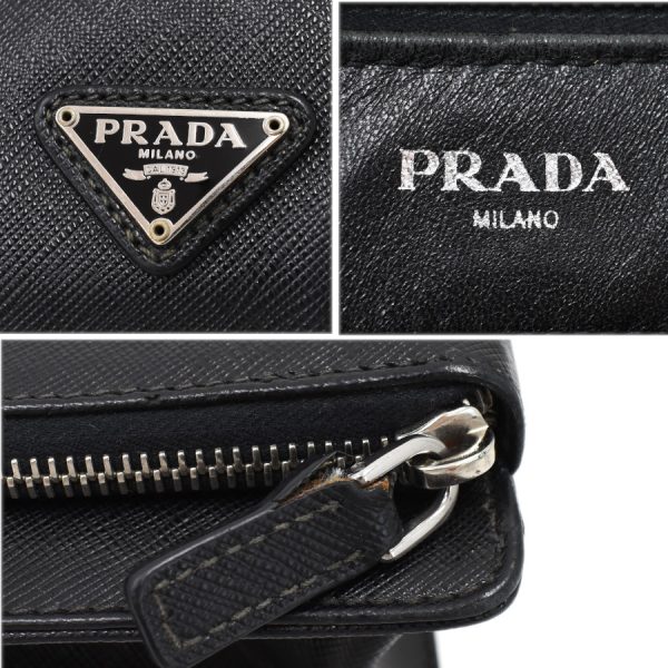 5000105884102743 9 Prada clutch Shoulder bag wristlet Saffiano leather black