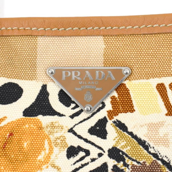 5000105884102795 9 Prada Venetian triangle plate triangle logo brown