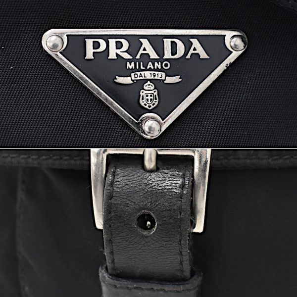 5000105884102804 9 Prada shoulder bag triangular plate triangle logo leather black