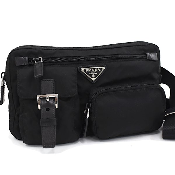 5000105884102814 1 Prada Body Bag Nylon Waist Bag Black