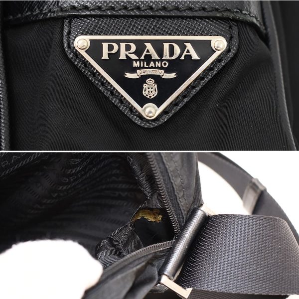 5000105884102852 9 Prada Shoulder Bag Crossbody Nylon Leather Black