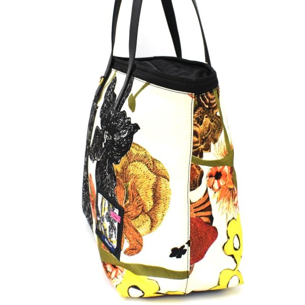 5000105884102858 2 Prada tote bag shoulder floral print triangular plate multicolor