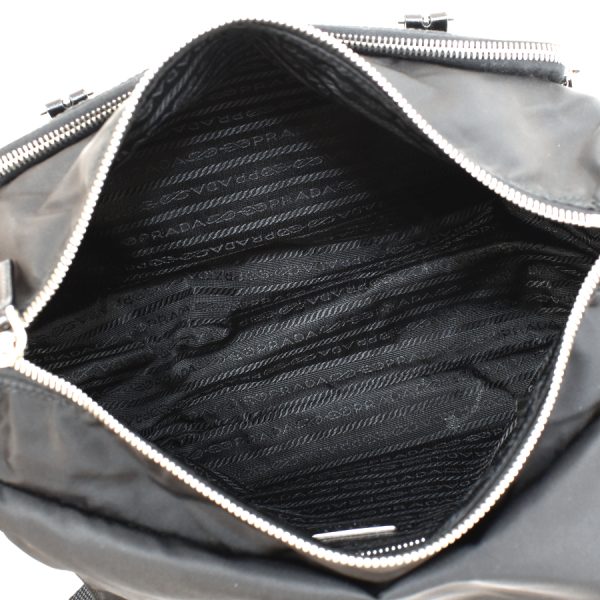 5000105884102863 8 Prada Messenger Shoulder Bag Nylon Leather Black