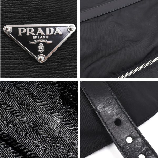 5000105884102863 9 Prada Messenger Shoulder Bag Nylon Leather Black