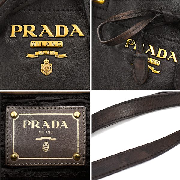 5000105884102914 9 Prada 2way Tote Handbag Leather Brown