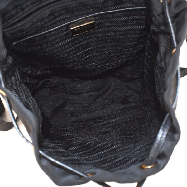 5000105884102946 8 Prada TESSUTO Ruck Backpack Nylon Leather Black Silver