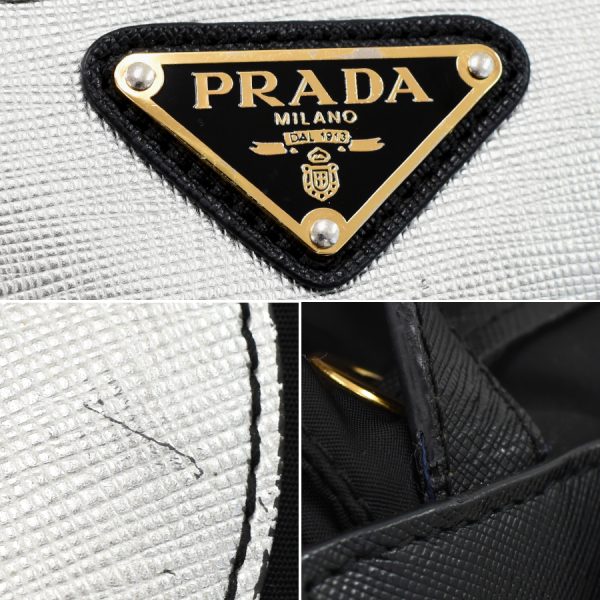 5000105884102946 9 Prada TESSUTO Ruck Backpack Nylon Leather Black Silver