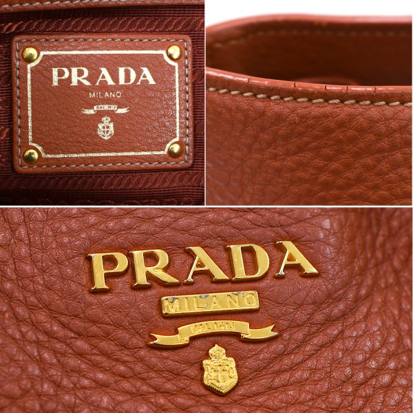 5000105884102947 9 Prada Tote Shoulder Bag Leather Brown