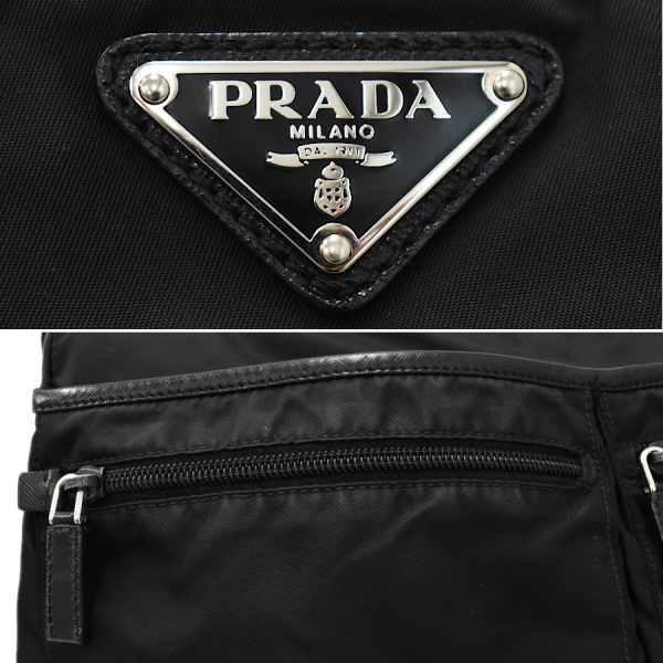 5000105884102952 9 Prada Shoulder Bag Crossbody Nylon Leather Black