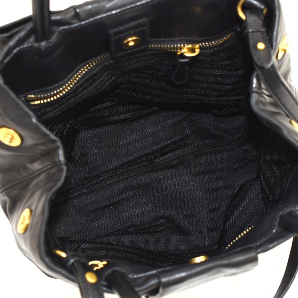 5000105884102980 8 Prada 2way Handbag Ribbon Nappa Leather Black