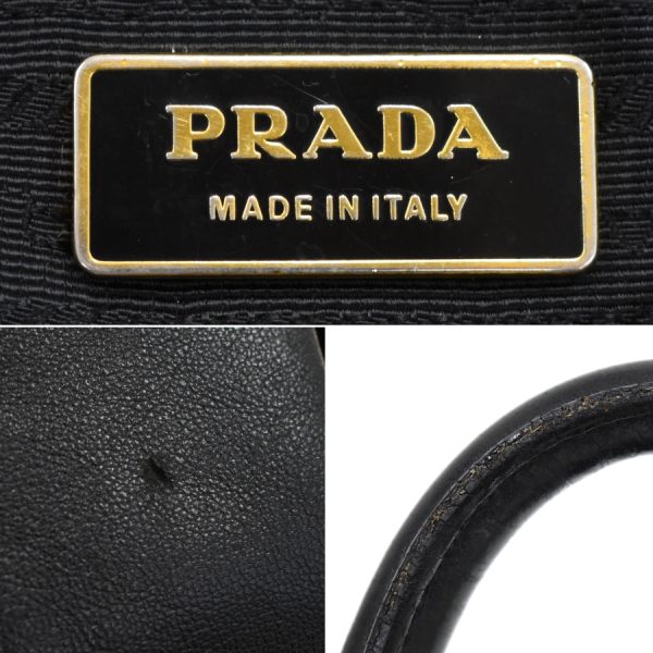 5000105884102980 9 Prada 2way Handbag Ribbon Nappa Leather Black