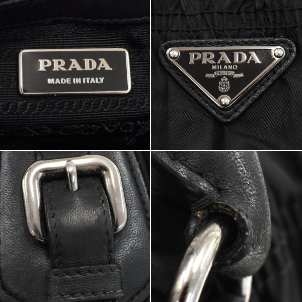 5000105884102981 9 Prada Tessuto 2way Bag Nylon Leather Black