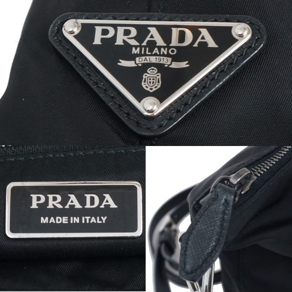 5000105884102983 9 Prada 2way Shoulder Bag Nylon Leather Black