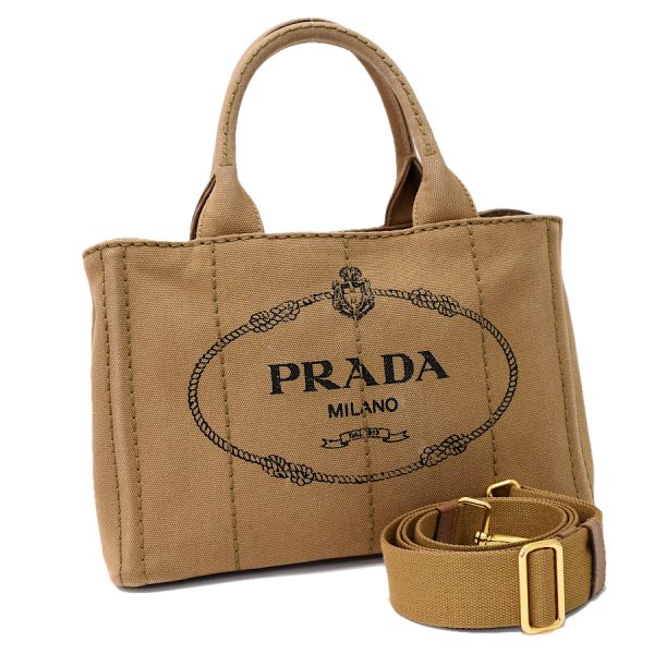 5000105884102989 1 Prada Canapa Mini 2way Tote Bag Canvas Brown