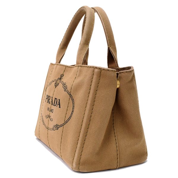 5000105884102989 2 Prada Canapa Mini 2way Tote Bag Canvas Brown