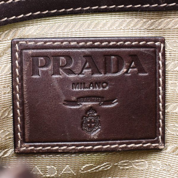 5000105884103026 9 Prada One Shoulder Bag Logo Jacquard Khaki Brown