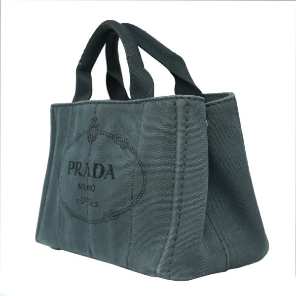 5000105884103040 2 Prada Canapa 2way Bag Canvas Gray