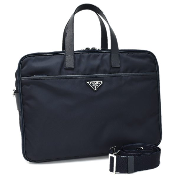 5000105884103107 1 Prada Business Bag Nylon Leather Navy