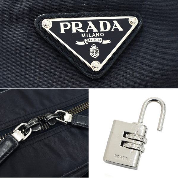 5000105884103107 9 Prada Business Bag Nylon Leather Navy