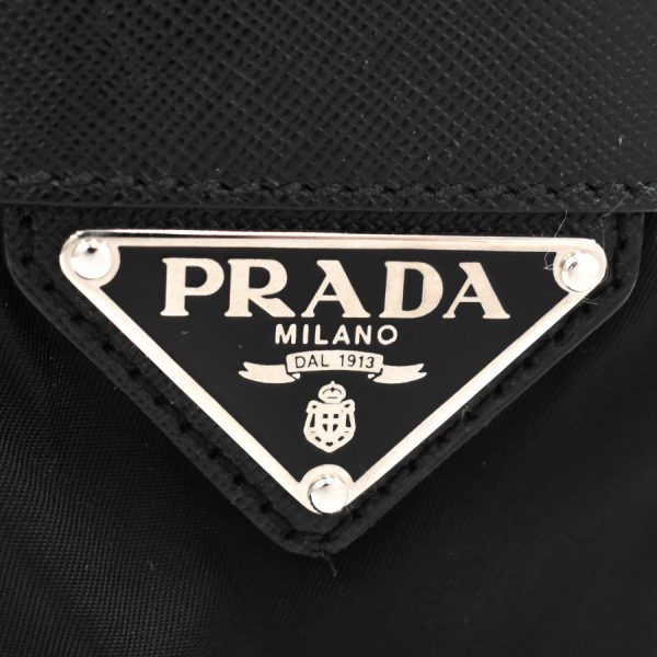 5000105884103110 9 Prada TESUTTE SAFFIANO Nylon Black Triangle Logo Plate