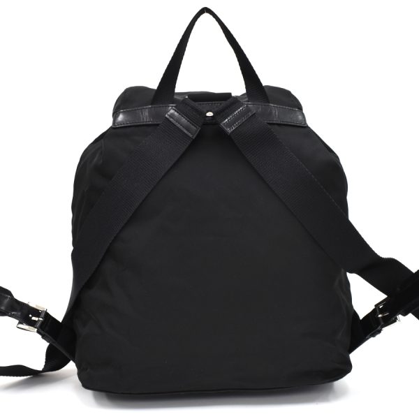 5000105884103111 3 Prada Backpack Rucksack BZ4650 Plate Triangle Logo Nylon Black