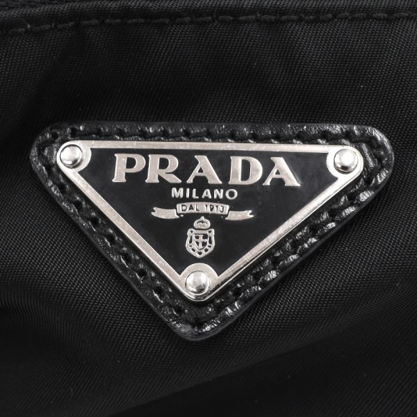 5000105884103111 9 Prada Backpack Rucksack BZ4650 Plate Triangle Logo Nylon Black