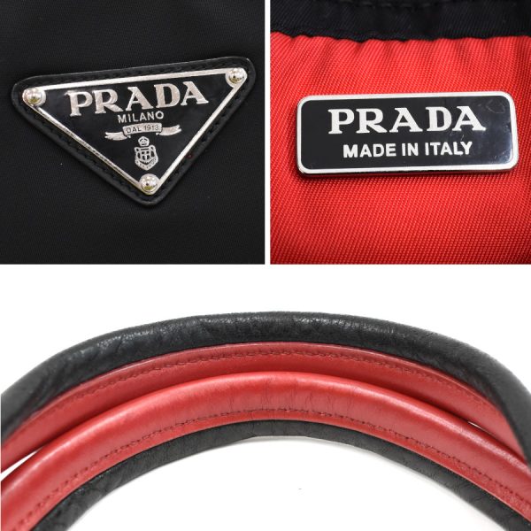 5000105884103115 9 Prada 2way Tote Bag Nylon Leather Black