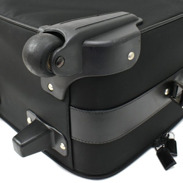 5000105884103154 6 Prada Suitcase Carry Bag Nylon Leather Black