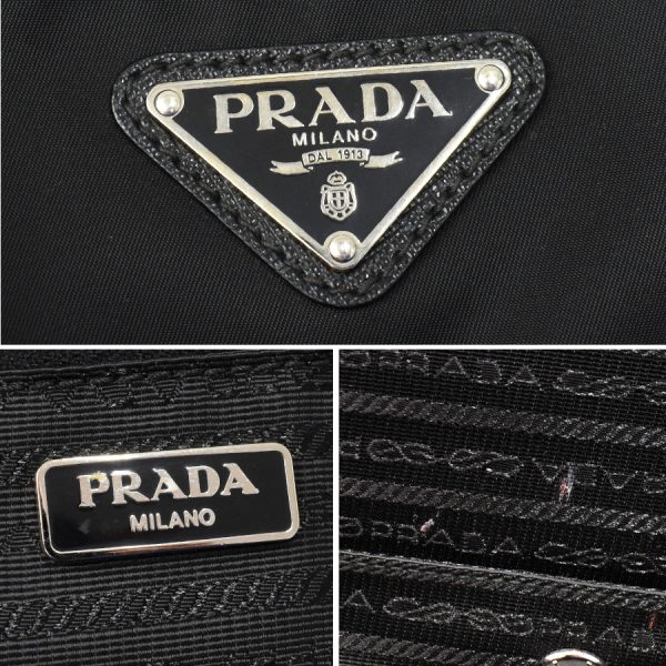 5000105884103154 9 Prada Suitcase Carry Bag Nylon Leather Black