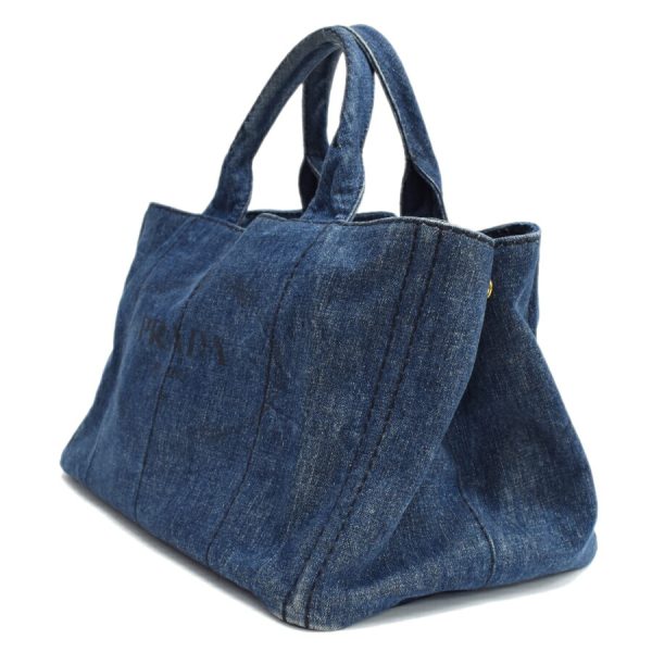 5000105884103184 2 Prada Canapa 2way Tote Bag Denim Canvas Blue