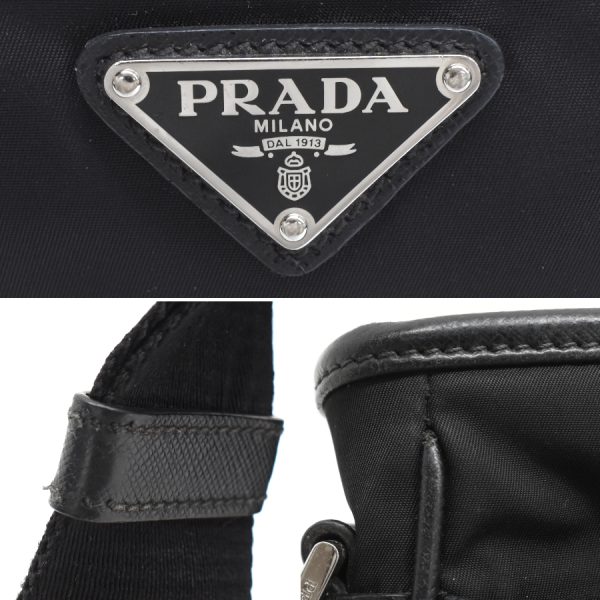 5000105884103196 9 Prada Shoulder Bag Nylon NERO Black Triangle Logo Plate