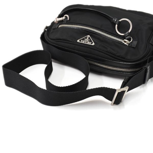 5000105884103205 7 Prada Crossbody Shoulder Bag Nylon Leather Black