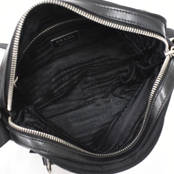 5000105884103205 8 Prada Crossbody Shoulder Bag Nylon Leather Black